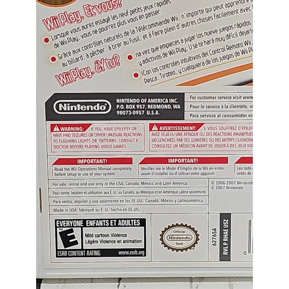 Wii Play with Remote (Wii, 2007)